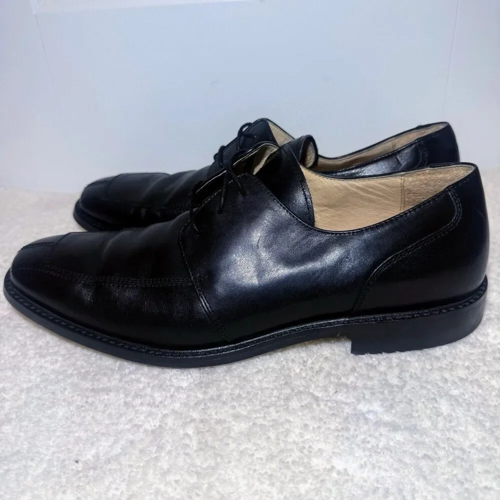 FLORSHEIM BLACK LEATHER SPLIT TOE OXFORDS 11.5D LEATHER UPPER AND LINING BALANCE
